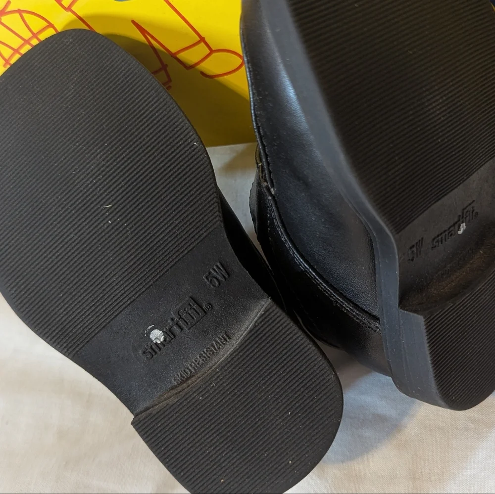 Smartfit Boys Black Dress Shoes Size 5W